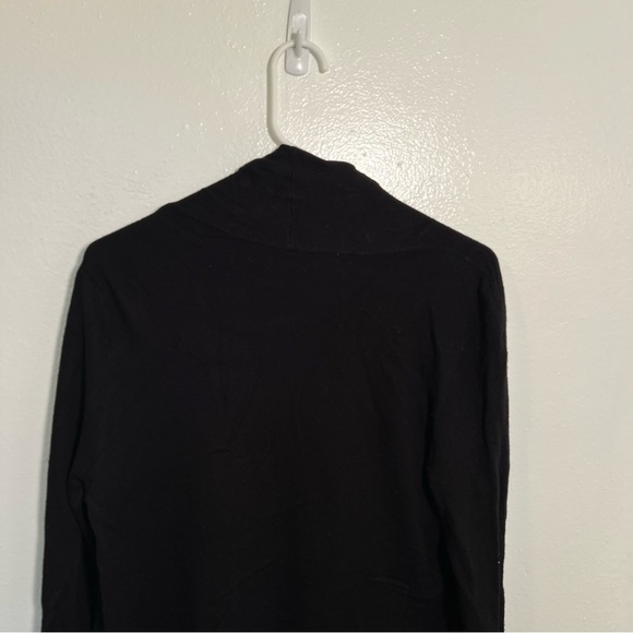 Sioni Open Front Draped Waterfall Cardigan Black - Picture 7 of 9